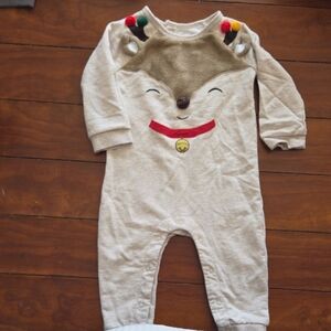 Adorable Reindeer Kids One Piece - Cream